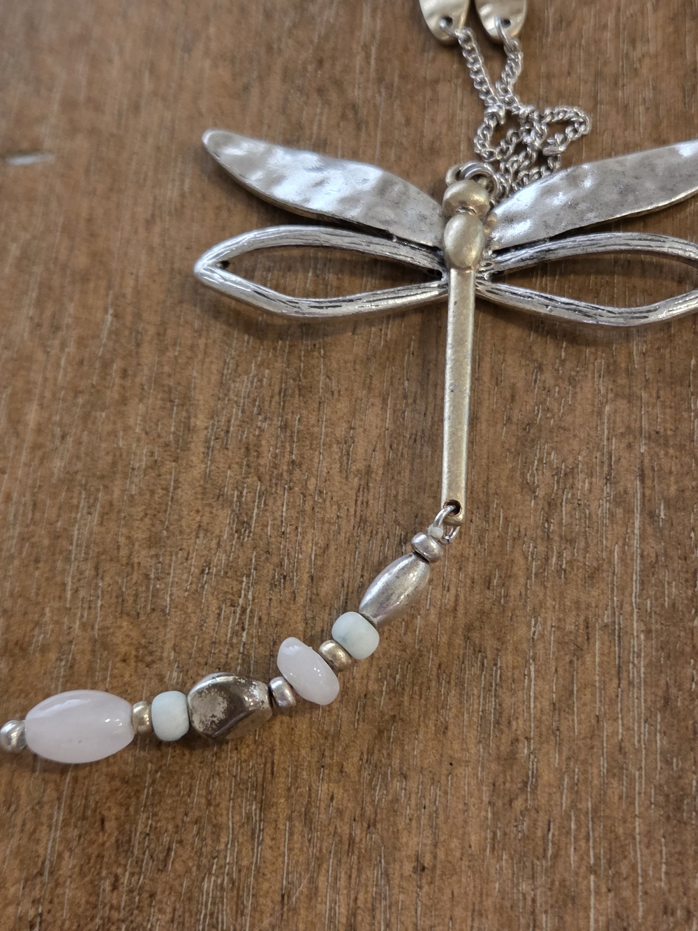 Dragonfly Pendant Necklace in Silver and Gold Tones Vintage Sundance Catalog - Picture 3 of 4